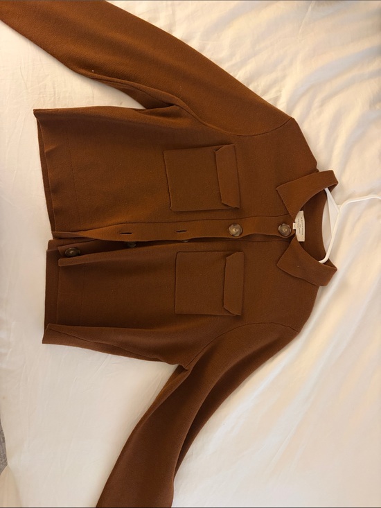 Sezane Sweaters - Sezane “Betty” Cardigan — Brown Wool-Blend Button Cardigan Jacket